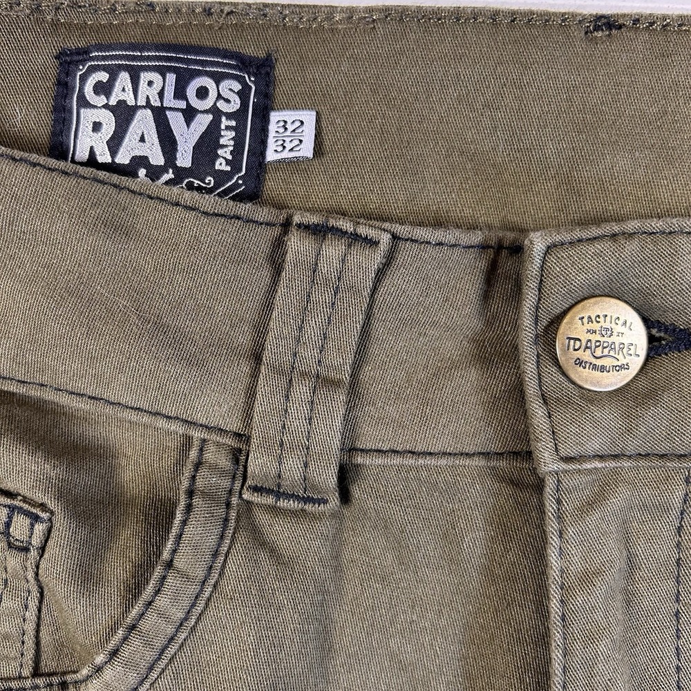 TD Apparel Carlos Ray Tactical Pants Mens 32x32(Fits 34x32) Slim Fit Khaki Olive - Picture 1 of 16